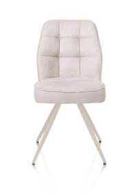 Bell, chaise - piétement crème - confort ressorts - tissu Calabria - Caillou