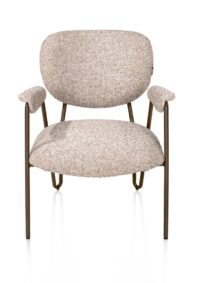 Joan, fauteuil - steelbrown - ressorts ensaches - tissu Luton