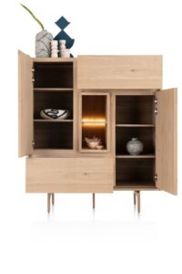 Valgard, highboard 120 cm - 2-deuren + 2-laden + 2-niches (+ LED) - Afbeelding 2