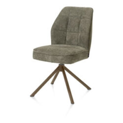 Bell, chaise - piétement tubulaire steelbrown - pivotante - confort ressorts - combi Calabria/Vada - vert mousse