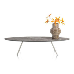 Niora, table basse 150 x 50 cm - Primo Laminato marble light grey - Silk grey