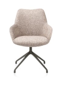 Mats, armstoel aluminium frame 4-poots - draaibaar grafiet - stof Luton - Koper