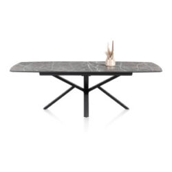 Palace, table &agrave; rallonge 190 (+ 60) x 110 cm - pied central - Gris clair