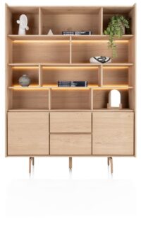 Valgard, buffet 160 cm - 2-deuren + 2-laden + 11-niches (+ LED)
