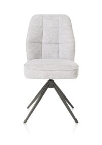 Bell, eetkamerstoel - grafiet frame - draaibaar - relax - pocket - combi Calabria/Vada - Kiezel