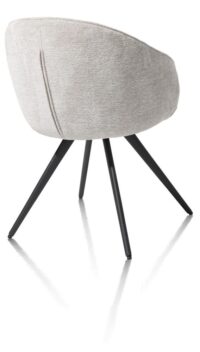 Owen, fauteuil 4-pieds - noir (ROB) - pivotant - tissu Calabria - Caillou - Image 2
