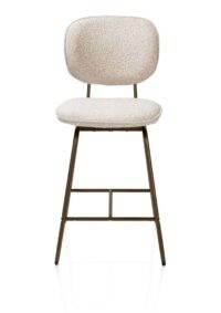 Lexi, barstoel - steelbrown - draaibaar - stof Cloudy - beige