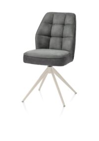 Bell, chaise - piétement crème - pivotante - relax - confort ressorts - tissu Calabria - Anthracite - Image 2