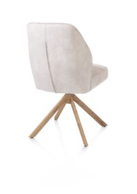 Bell, chaise - piétement aspect chêne - pivotante - confort ressorts - tissu Calabria - Caillou - Image 3