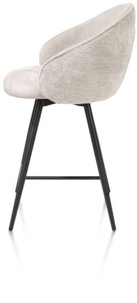 Owen, chaise de bar 4-pieds - noir (ROB) - pivotant - tissu Calabria / Enzo - Caillou - Image 2