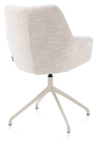Mats, armstoel aluminium frame 4-poots - draaibaar creme - stof Luton - Creme - Afbeelding 2