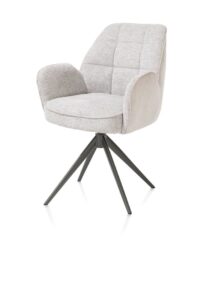 Bell, armstoel - grafiet frame - draaibaar - pocket - combi Calabria/Vada - Kiezel - Afbeelding 2