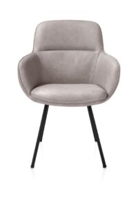 Mateo, armstoel - 4-pootjes - rough off black - Pala - Lichtgrijs