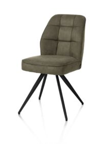 Bell, chaise - piétement noir - confort ressorts - tissu Calabria - vert mousse - Image 2