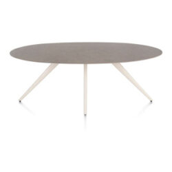 Saluti, table ellipse 210 x 105 cm. - 4 pieds - cr&egrave;me - Lava