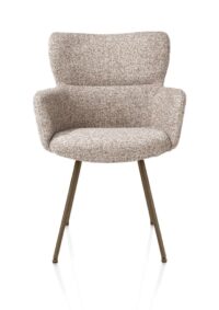 Sage, armstoel 4-pootjes steelbrown - stof Luton - koper