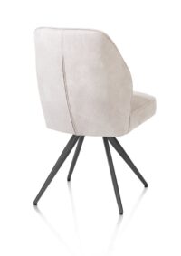 Bell, chaise - piétement graphite - confort ressorts - tissu Calabria - Caillou - Image 3