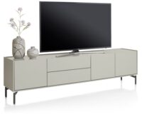 Noon, lowboard 210 cm - 3-deuren + 2-laden - geheel silk grey - Afbeelding 2