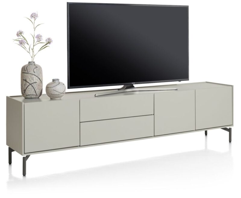 Noon, Lowboard 210 Cm - 3-Deuren + 2-Laden - Geheel Silk Grey - Afbeelding 2