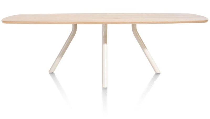 Arvada, Table 220 X 110 Cm. - Ovale - Pied Central Nebbia - Naturel Nebbia - Image 3