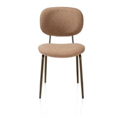 Lexi, chaise - steelbrown - tissu Cloudy - Jaune ocre