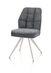 Bell, chaise - piétement crème - confort ressorts - combi Calabria/Vada - Anthracite - Image 2
