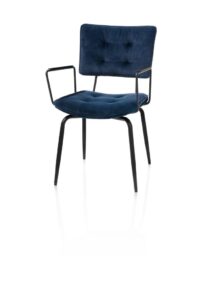 Manou, armstoel - off black - stof Karese - Donkerblauw - Afbeelding 2