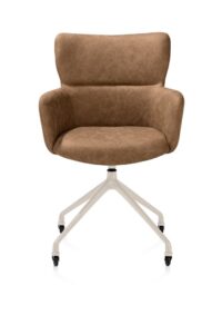 Sage, armstoel + wielen - alu frame in creme - stof Oregon - Desert