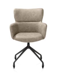 Sage, armstoel + wielen - alu frame in rough off black - stof Oregon - beige