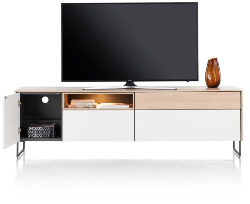 Lindfield, Lowboard 200 Cm. - 1-Deur + 3-Laden + 1-Niche (+ Led) - Afbeelding 2