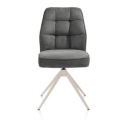 Bell, eetkamerstoel - creme frame - draaibaar - pocket - stof calabria - Antraciet