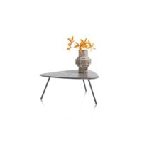Niora, salontafel 85 x 77 cm - HPL marmer licht grijs - Metal graphite