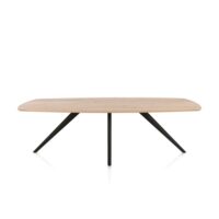Arvada, eetkamertafel 250 x 110 cm, ovaal, 4 poot - Rough off black