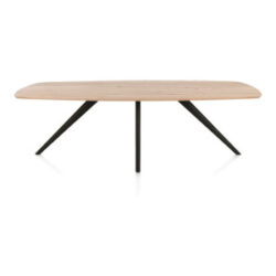 Arvada, Table à manger 250 x 110 cm, ovale, 4 pieds - Rough off black