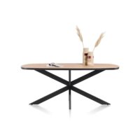Avalox, eetkamertafel ovaal 210 x 110 cm - kleur oak natural vintage - centrale poot