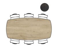 Arvada, table 220 x 110 cm. - ovale - pied central long - natural - Image 2
