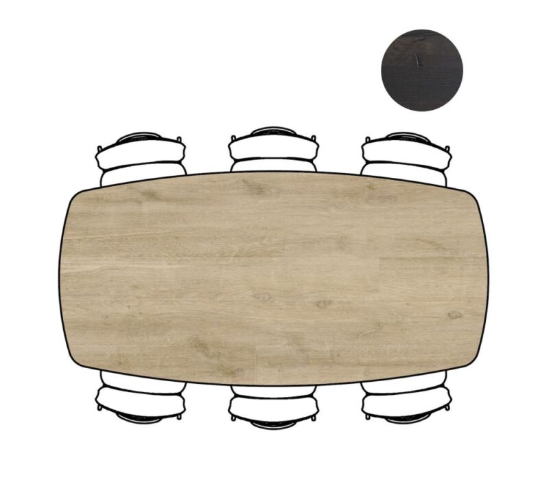 Arvada, Table 220 X 110 Cm. - Ovale - Pied Central Long - Natural - Image 2