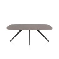 Saluti, eetkamertafel ovaal 210 x 105 cm. - 4 poot - rough off black - Lava
