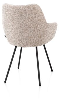 Mats, chaise à accoudoirs - 4 pieds - rough off black - tissu Luton - Cuivre - Image 2