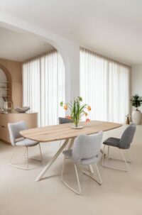 Arvada, table 250 x 110 cm. - ovale - pied central long - natural - Image 3