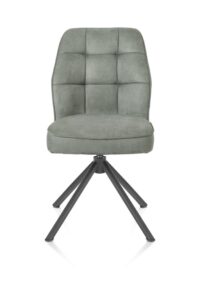 Bell, eetkamerstoel - grafiet frame recht - draaibaar - pocket - stof Calabria - Olijf