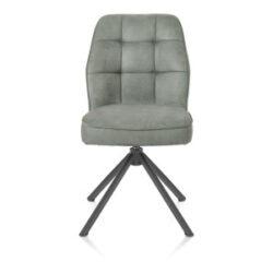 Bell, chaise - piétement tubulaire graphite - pivotante - confort ressorts - tissu Calabria - Olive