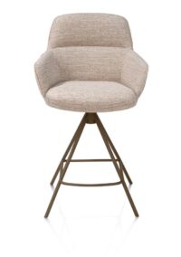 Mateo, barstoel - 4-pootjes - steelbrown - Bellini - Creme