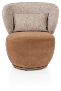 Solee, fauteuil - pivotante - coussin lombaire inclus - combinaison tissu Luton & Cadiz - cuivre