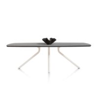Arvada, table 250 x 110 cm. - ovale - pied central Nebbia - Onyx Nebbia