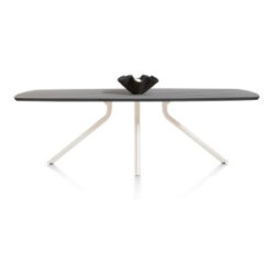 Arvada, table 250 x 110 cm. - ovale - pied central Nebbia - Onyx Nebbia