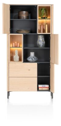 Trenton, bergkast 95 cm - 3-deuren + 2-laden + 4-niches - natural - Afbeelding 2