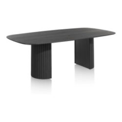 Pavie, table - ovale - 270 x 120 cm (pied en bois) - castle black