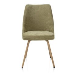 Jaxie, Chaise de salle &agrave; manger - pieds m&eacute;tal imprim&eacute; ch&ecirc;ne - tissu malaya - Vert