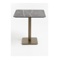 Brest table de bistrot marble light grey 75x75cm - Or